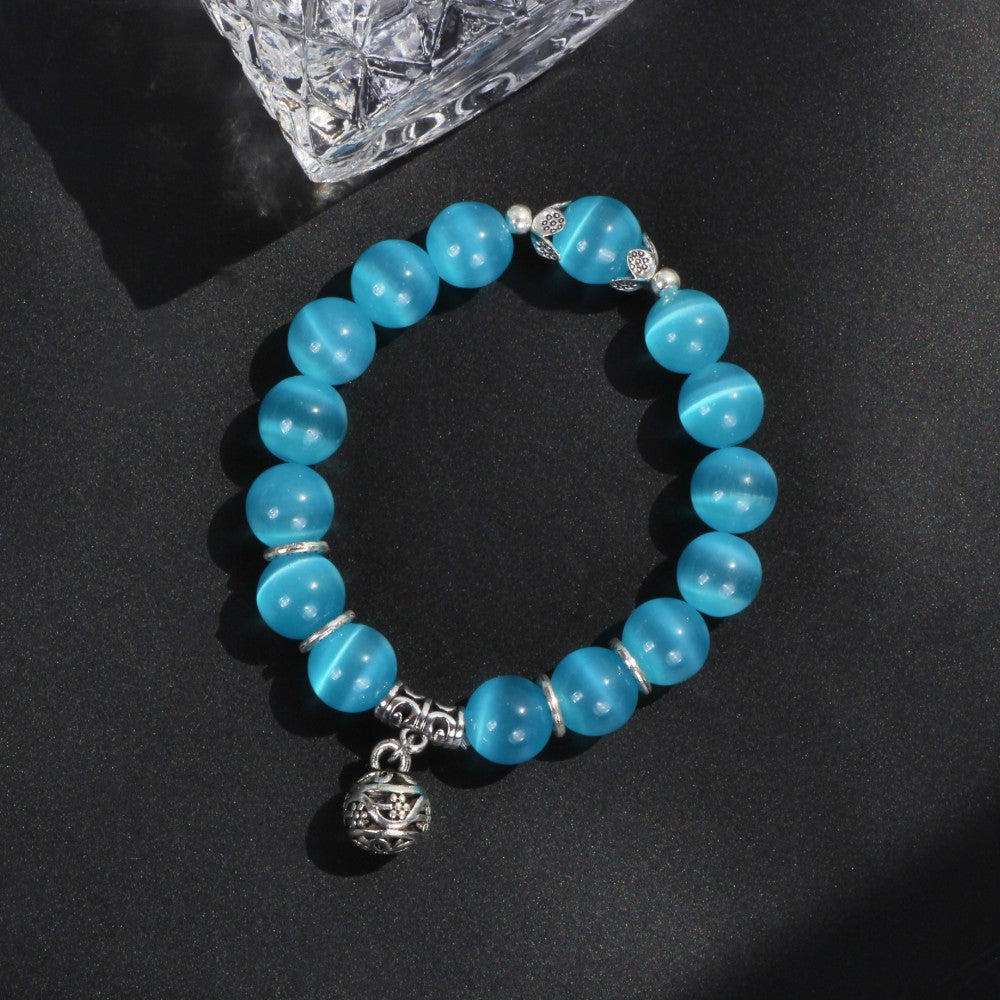 Brazalete de cuentas redondas de opal de opal de color múltiple de círculo único al por mayor