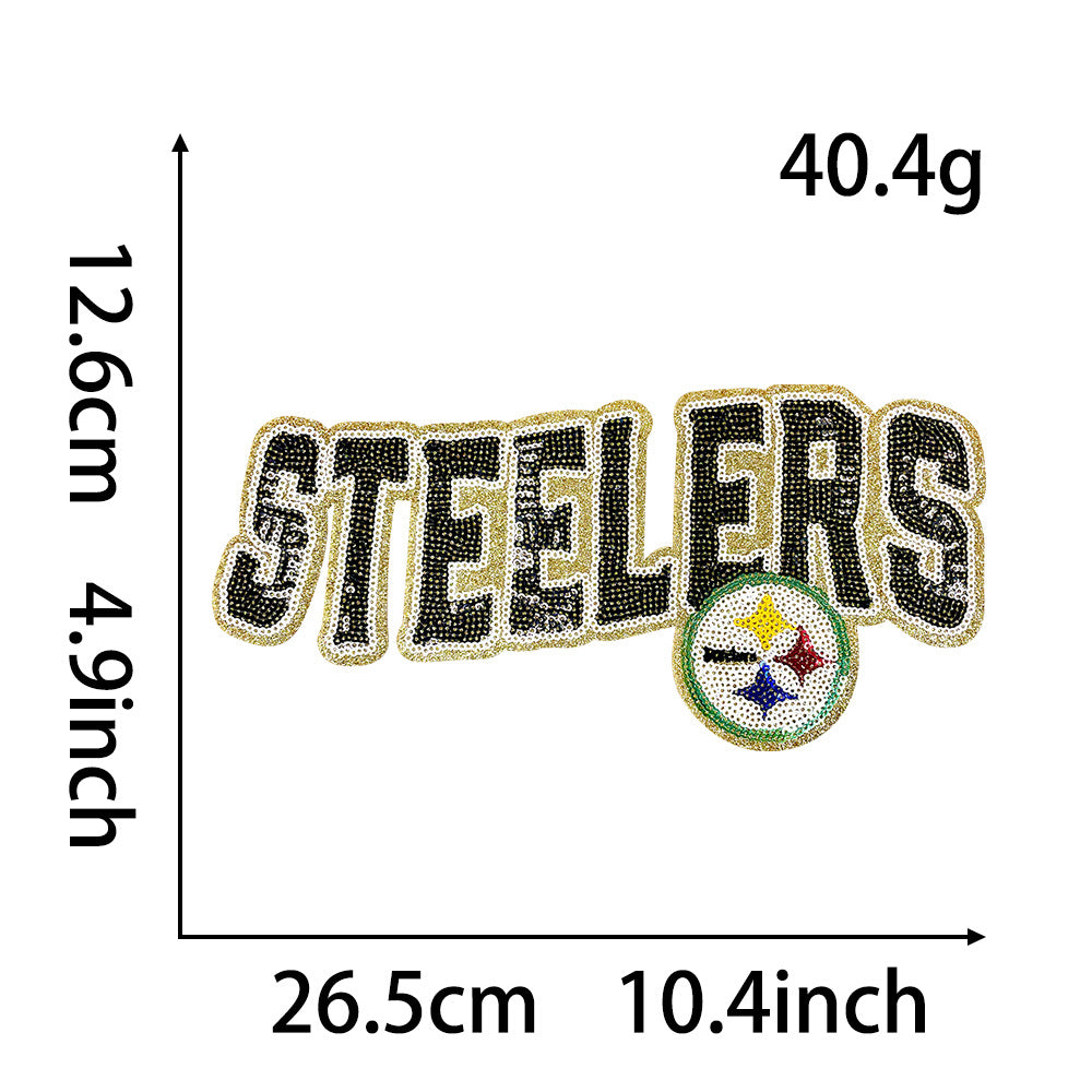 Wholesale Football Team Sequin Logo Patches Stylish Embroidered Applique For ets Boutique DIY Supply OLY Exclusive