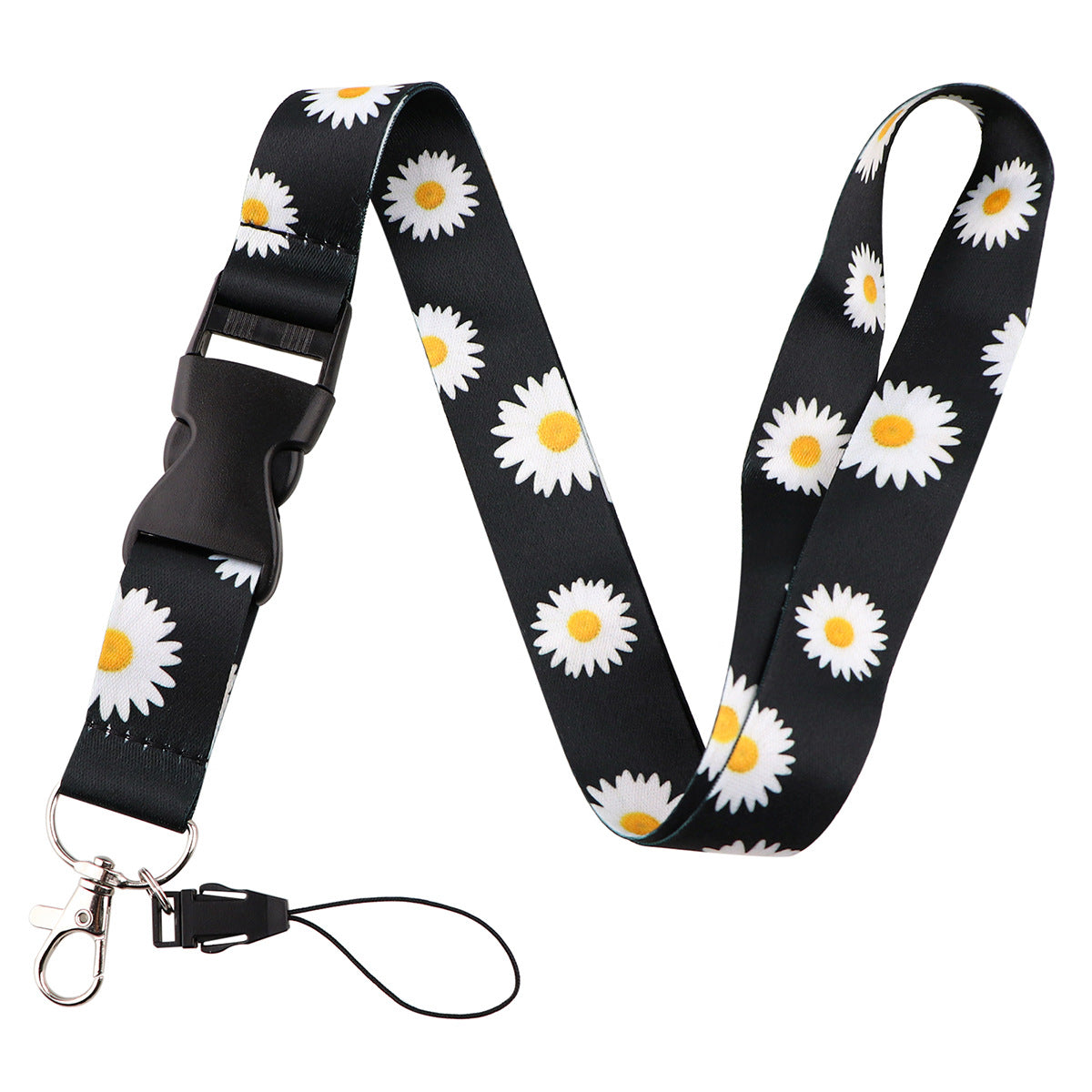 Wholesale Sunflower Card Holder Ribbon Polyester Phone Lanyard Keychain