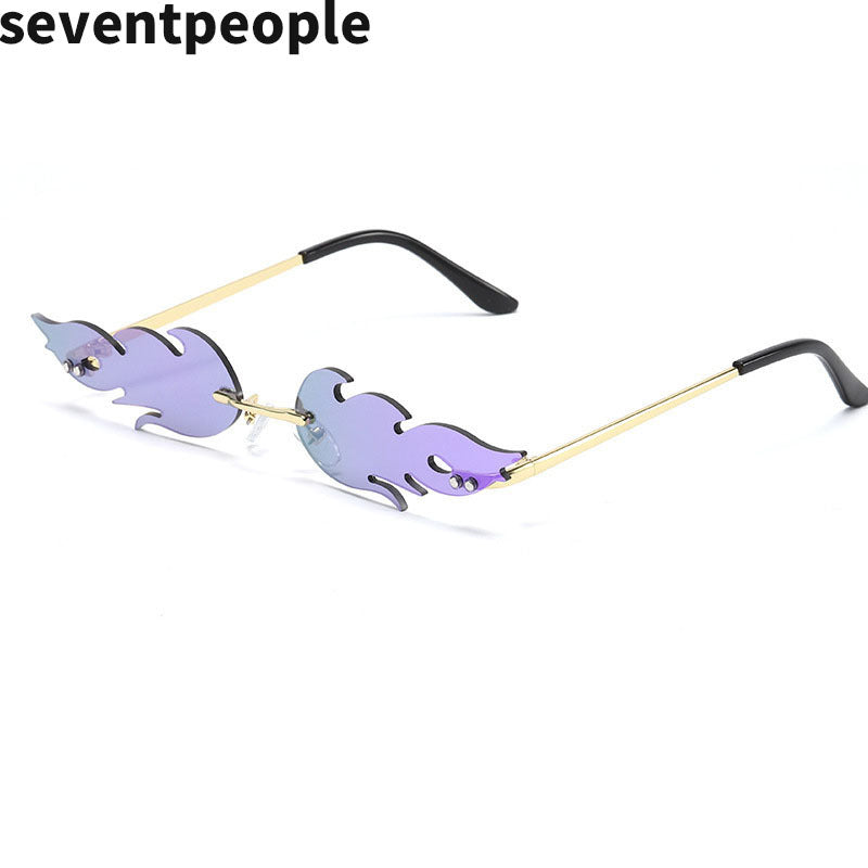 Wholesale Frameless Flame Personality Trend Metal Funny Sunglasses
