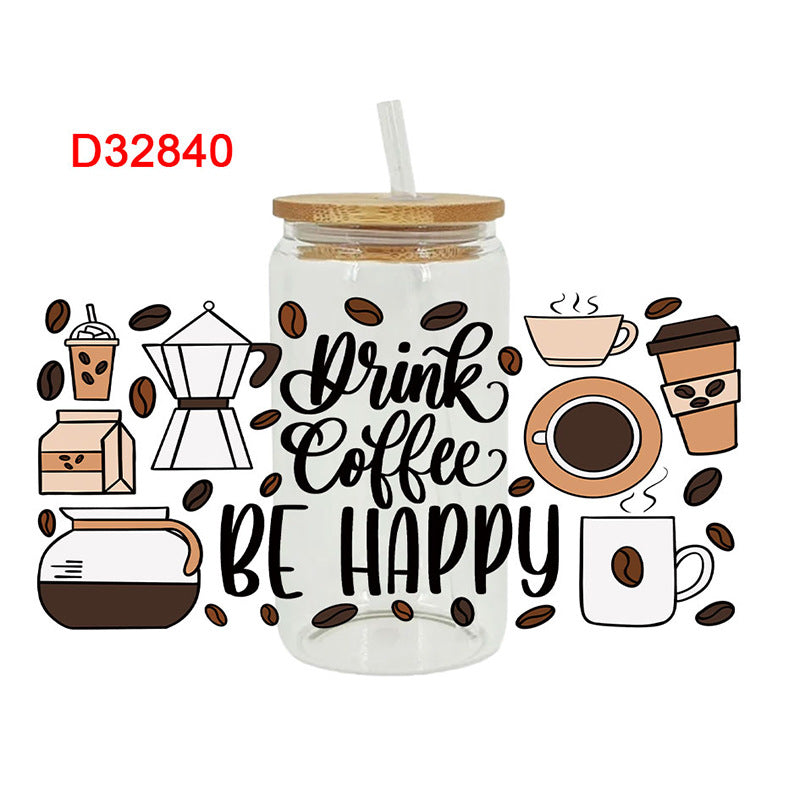 Wholesale coffee beverages 16oz Cup UV DTF Wraps