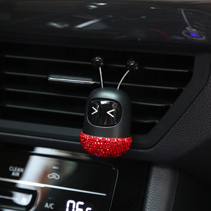 Wholesale Diamond-encrusted Robot Aromatherapy Car Air Outlet Plastic Will Swing The Aromatherapy