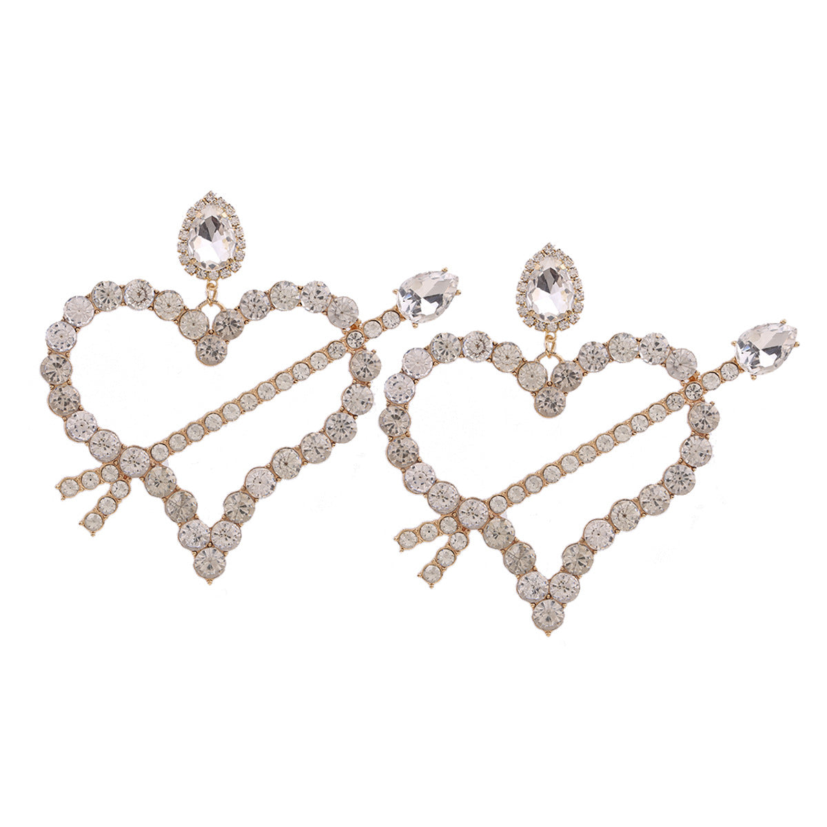 Wholesale Large Heart Pendant Earrings Exaggerated Valentine's Day Wedding Earrings Anniversary Earrings Fashion Jewelry