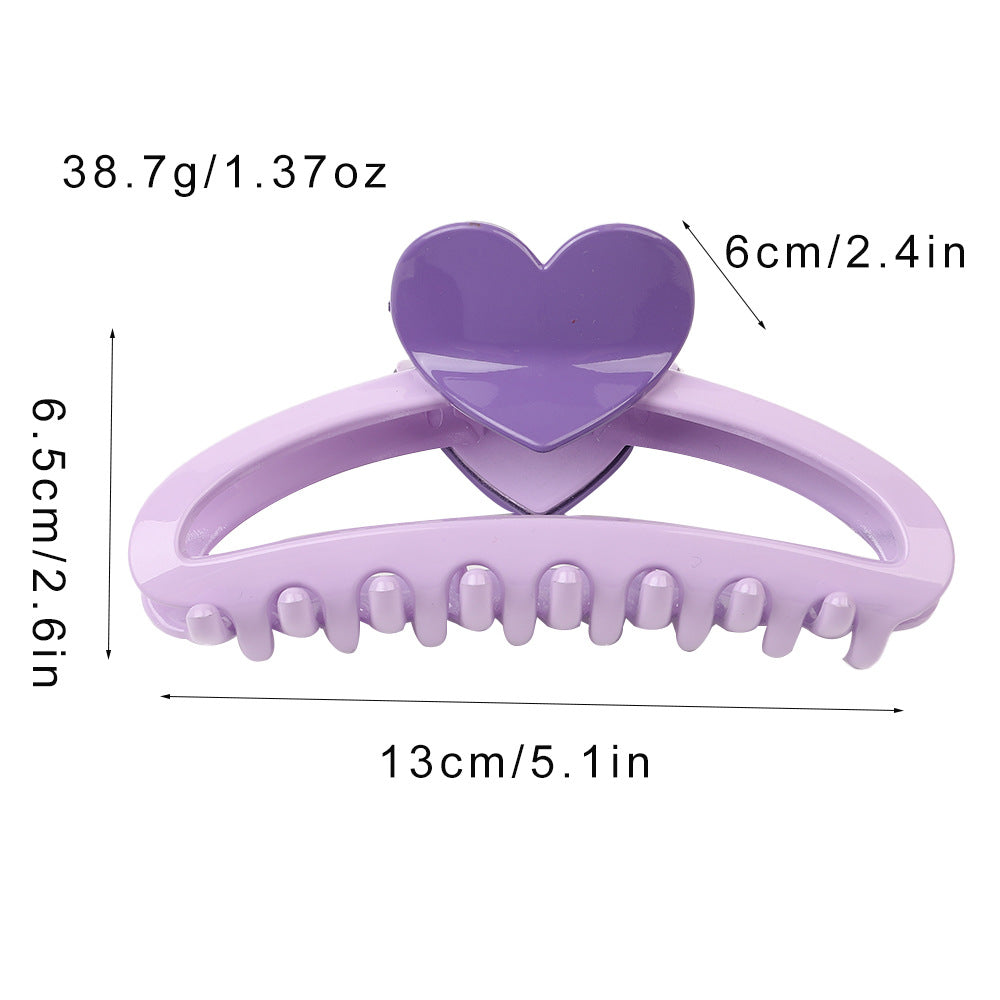 Wholesale Resin Hollow Out Half Circle Heart Color Matching Hair Clip