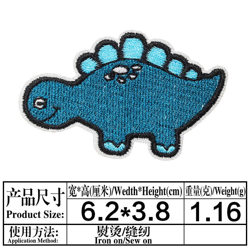 Wholesale Cartoon Dinosaur Embroidered Patch Twill Applique Decorative Sewing Accessory For Clothing Towel Gift
