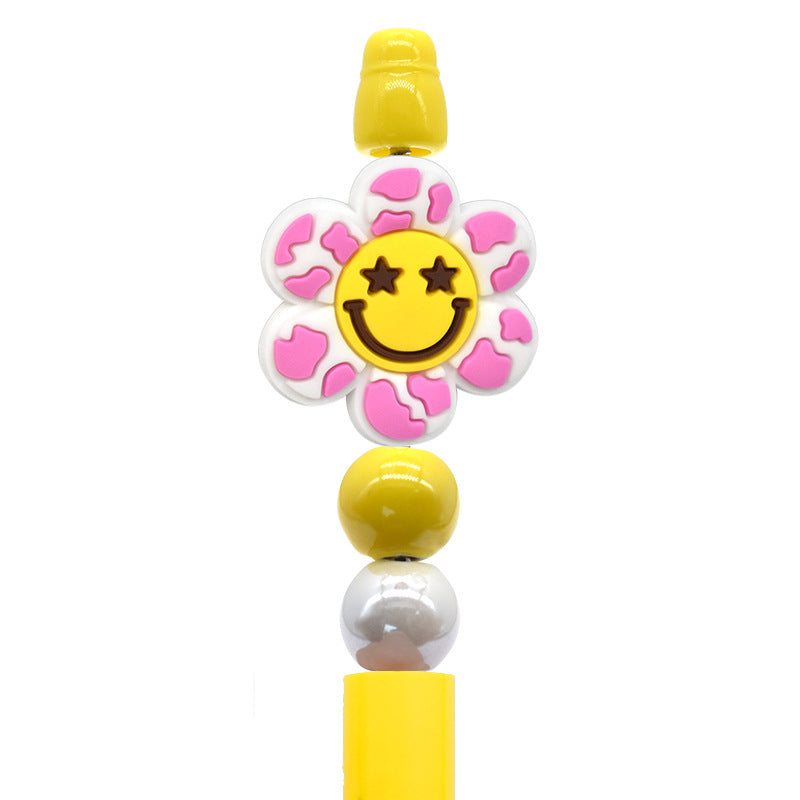 Wholesale Smiley face series cartoon flower Focal Beads
