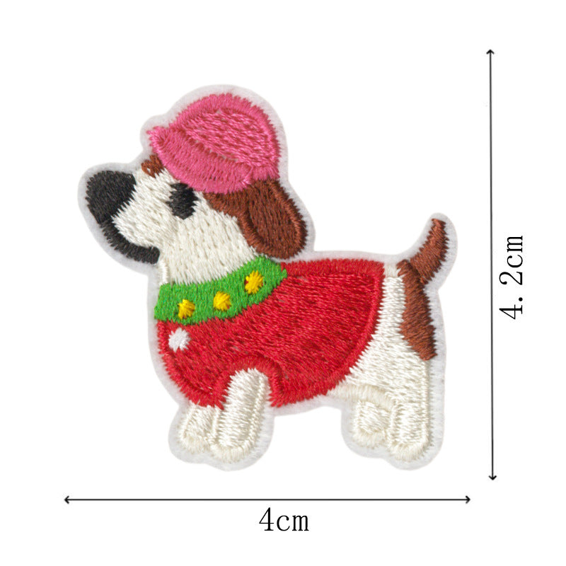 Wholesale 9 Piece Cartoon Dog Embroidery Patch Set DIY Craft Supply With Heat Melt Glue For Clothing Bags Towels Party Favors