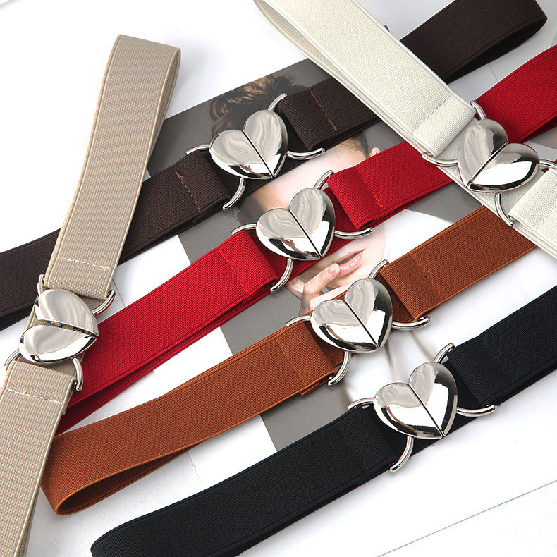 Whoelsale PU Valentine's Day Women's Love Buckle Thin Belt