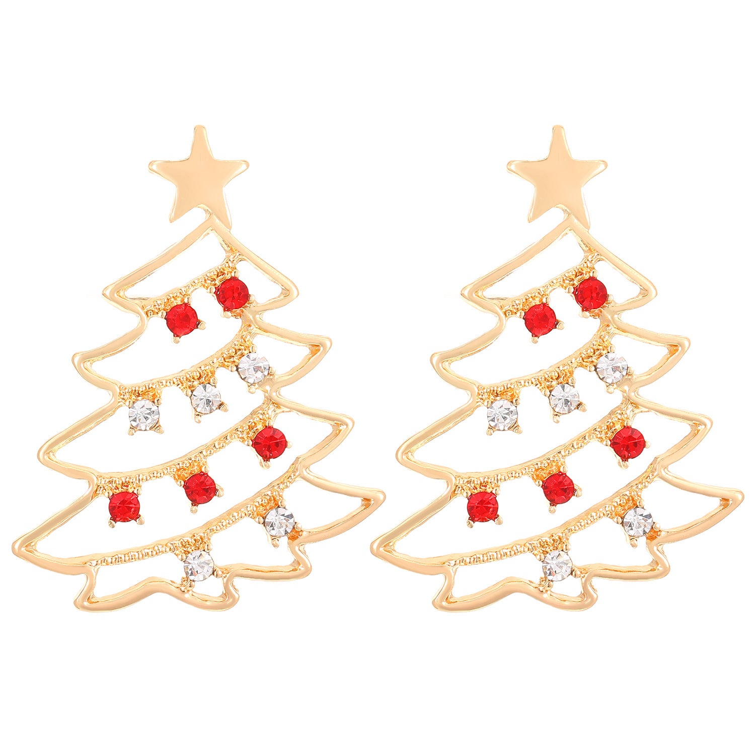 Wholesale Creative New Diamond Christmas Tree Earrings