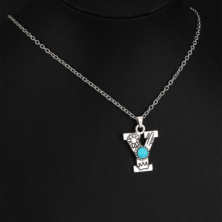Wholesale Bohemian style English letter necklace