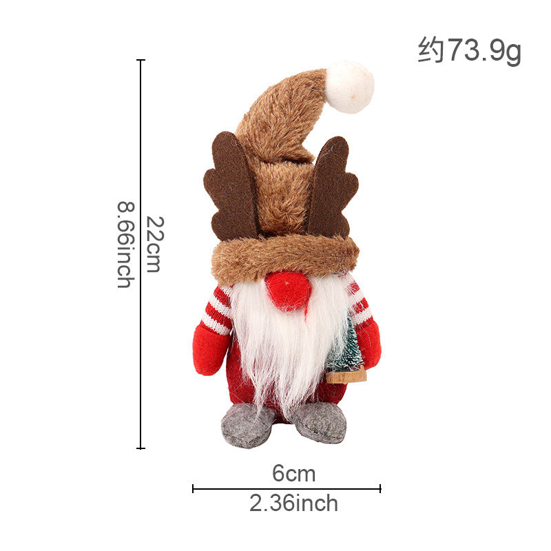 Wholesale Christmas Decorative Plaid Hats, Deer Antler Fabric, Doll Ornaments