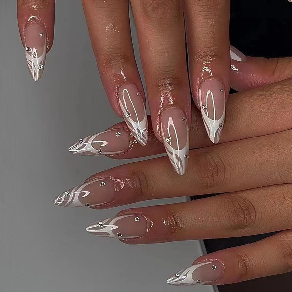 Wholesale Simple glittering diamond Press-on Nails