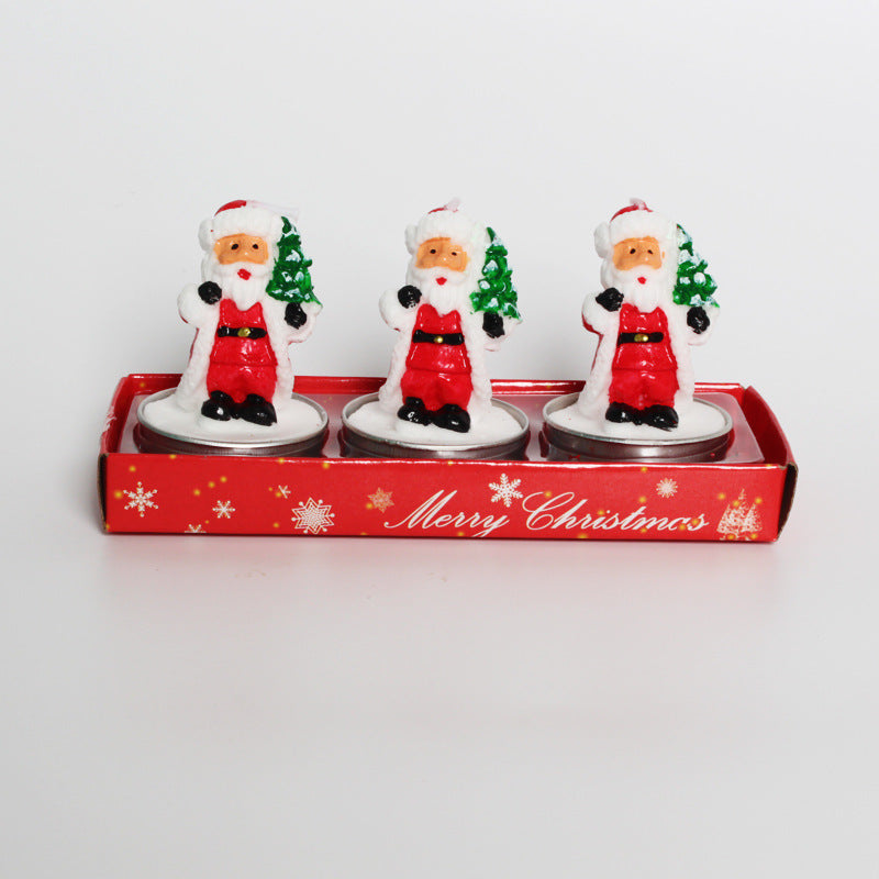 Wholesale Christmas Candle Set Old Man Tree Snowman Carnival Romantic Ornament Christmas Small Candle Lamp Gift