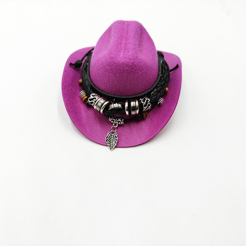 Wholesale Yama gentleman cowboy hat son mini pet hat birthday party hat weilai car 66 ornament hat