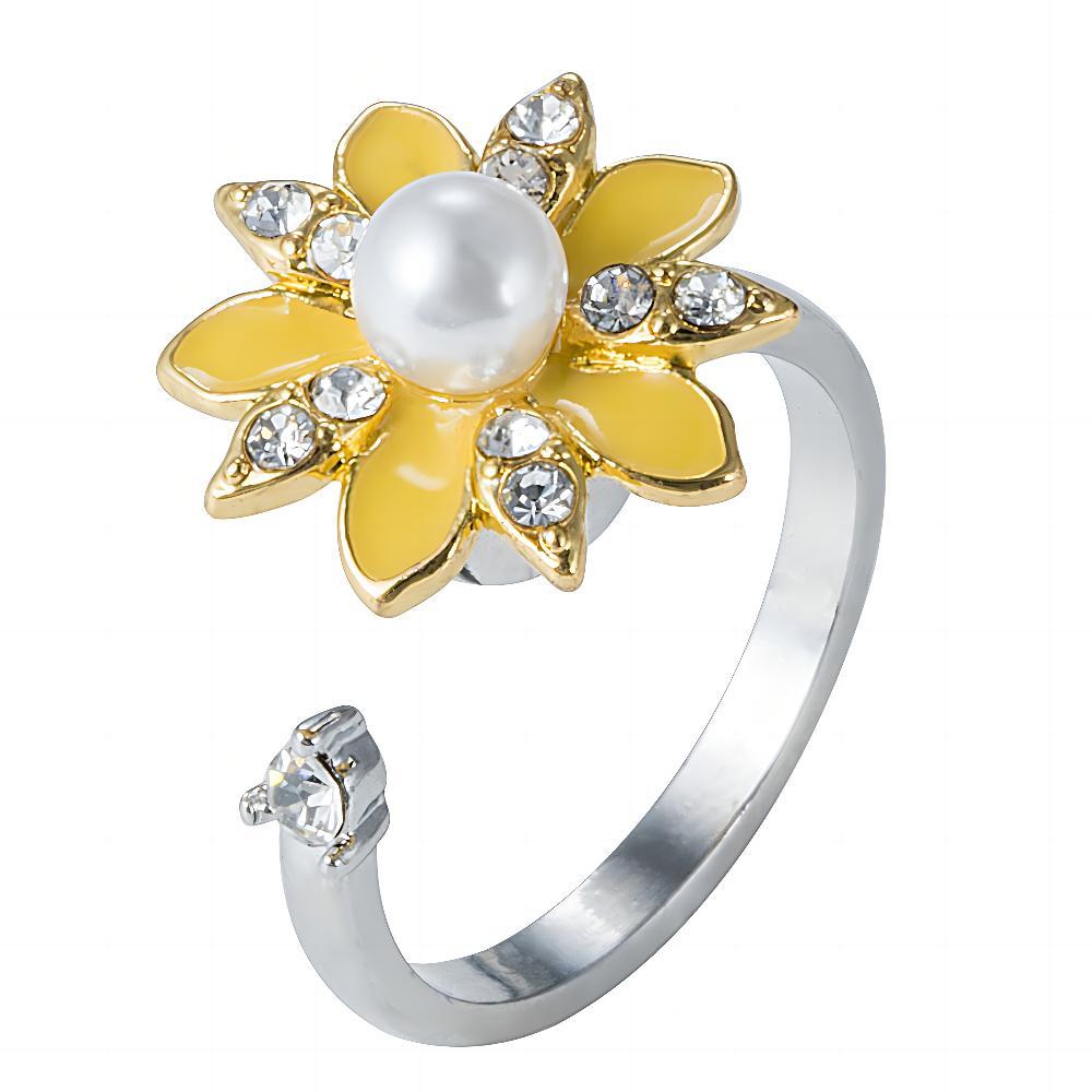 Wholesale Rotating Sunflower Daisy Adjustable rings