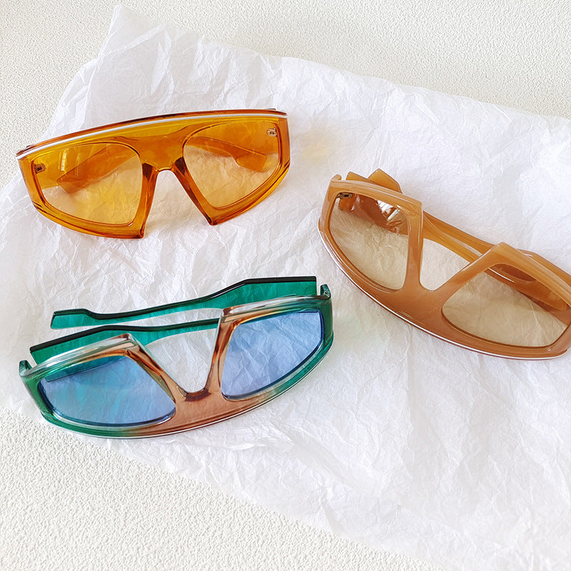 Wholesale Large Frame Gradient Color PC Sunglasses