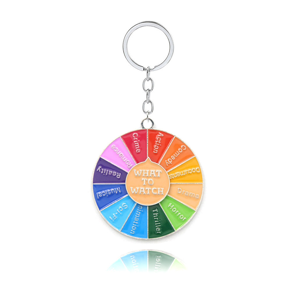 Wholesale Rotatable Rainbow Daisy Roulette Keychain