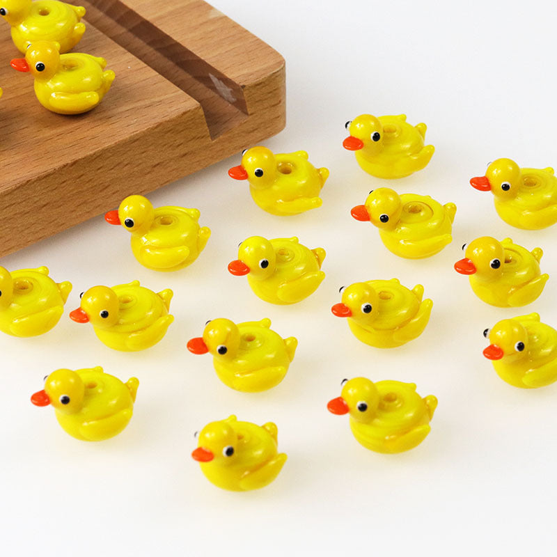 Wholesale 20PCS Little Yellow Duck Glass Beads