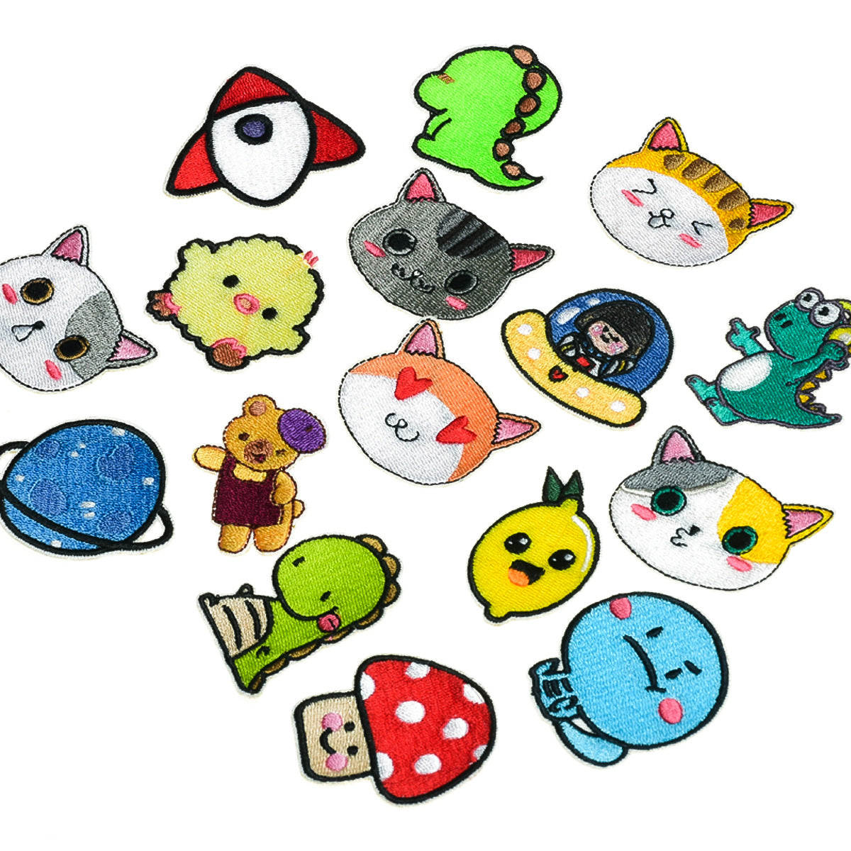 Wholesale Cute Dinosaur And Kitten Embroidered Patches For Clothing Bags DIY Craft Supply Gift