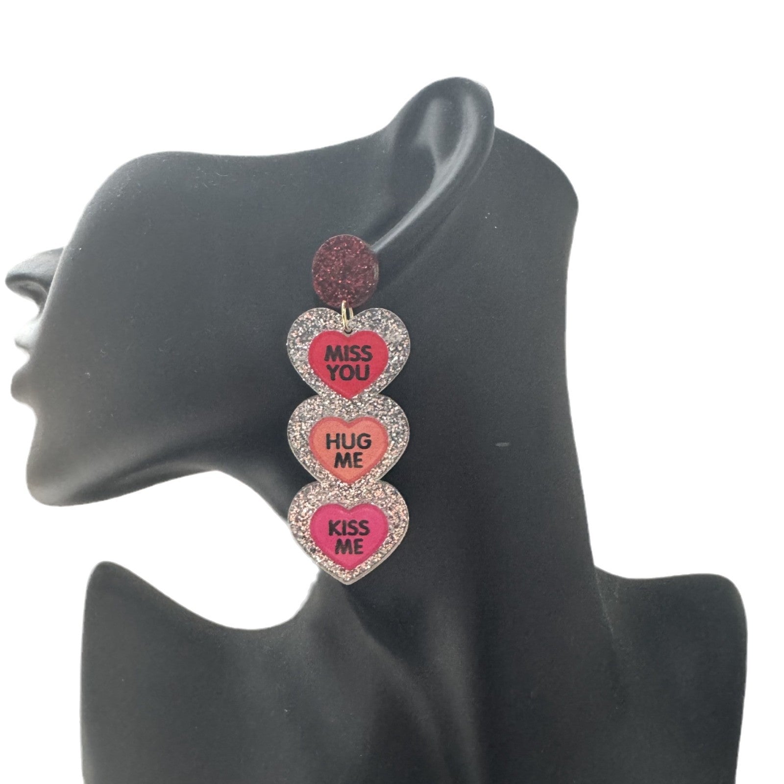 Wholesale Valentine' s Day Love Text Acrylic Earrings