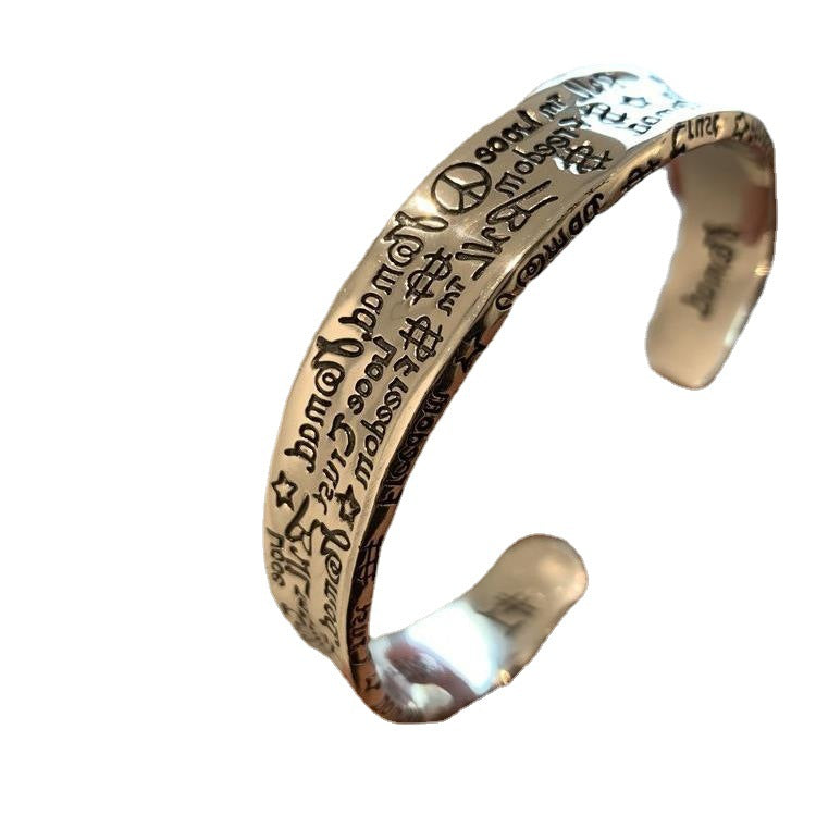 Wholesale Couple Graffiti Metal Bracelet