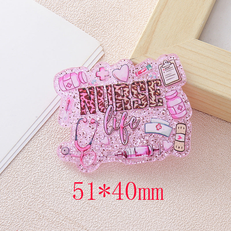 Wholesale 10pcs Cartoon Medical Staff Name Badges  Acrylic Flatback