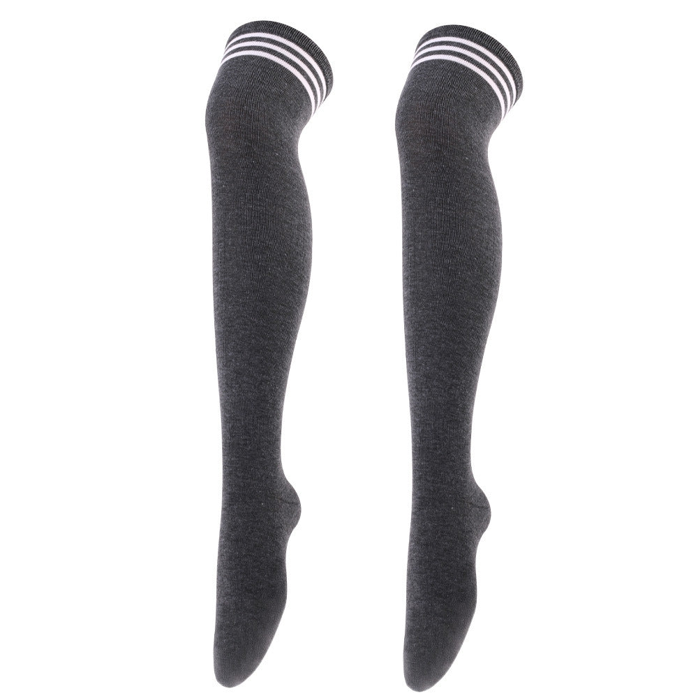 Wholesale Three-bar Over-the-knee High Striped Dance Socks