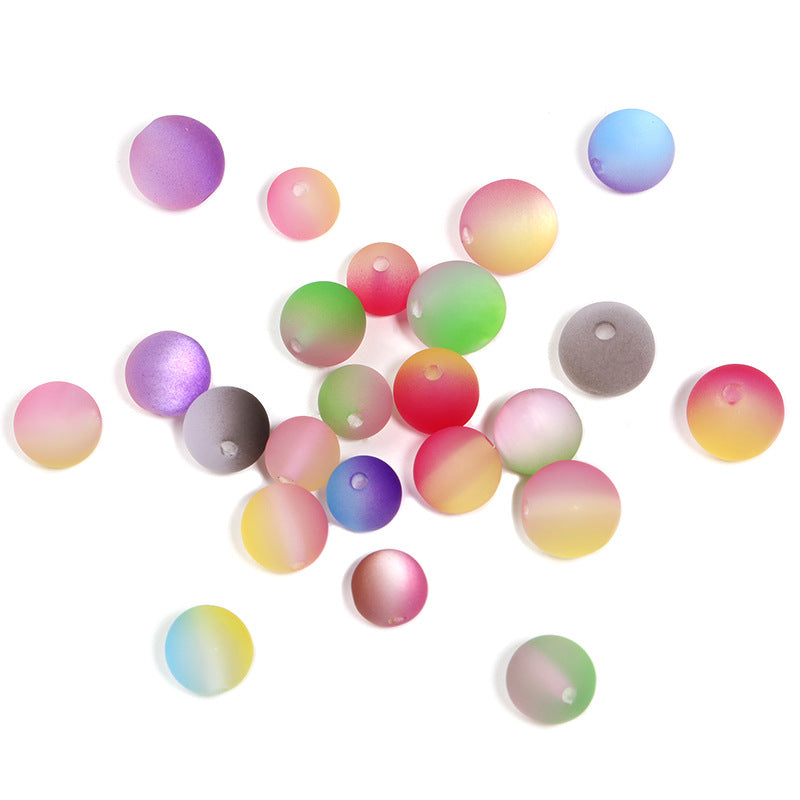 Wholesale 100pcs Matte Two-Color Resin Cat's Eye Beads