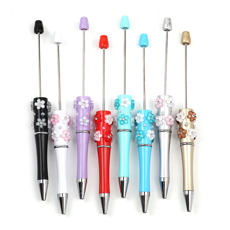 Wholesale 5pcs/pack Heavy Industry diy Beadable Pen Diamond Five-petal Flower Bead Pen