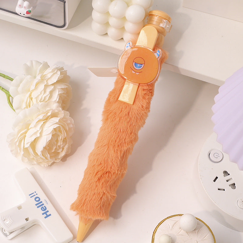 Wholesale 4pcs Cartoon Plush Black Ballpoint Pen