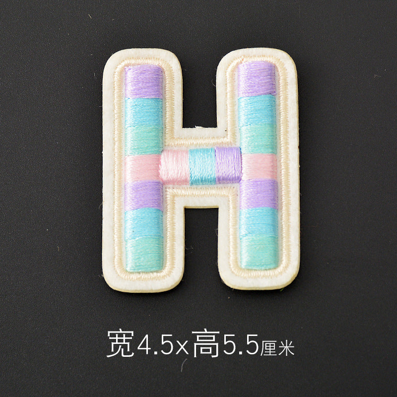 Wholesale Polyester 3D Embroidered Letter Patches Rainbow Self Adhesive DIY Fabric Appliques For Clothing Bags Shoes Hats Boutique Resale