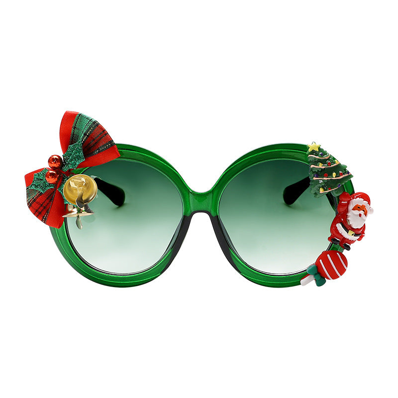 Wholesale Christmas Limited Edition Red Unique Cat Eye Large Frame Round Frame Y2K Santa Claus Personalized Sunglasses