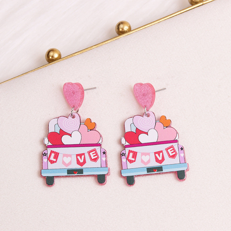 Wholesale Valentine's Day Love Envelope Car Dwarf Acrylic Earrings