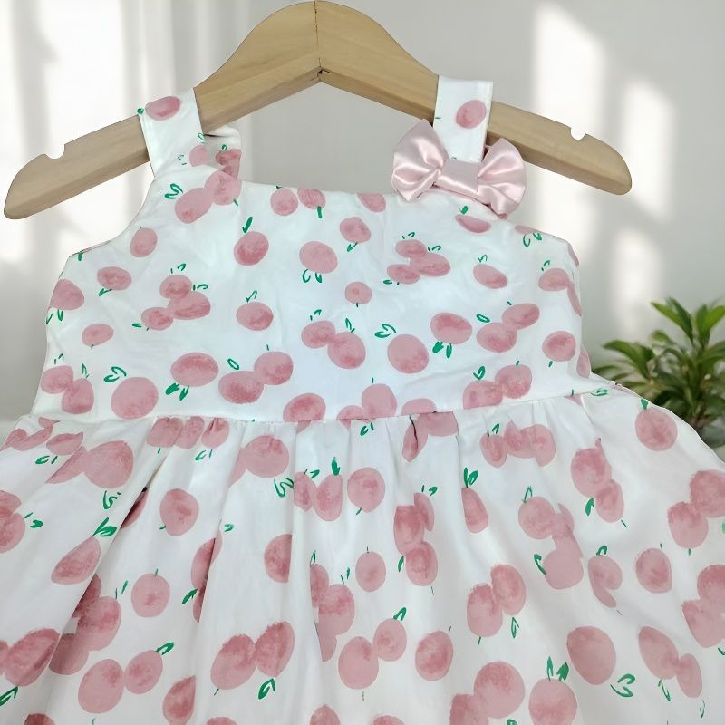 Wholesale Cotton Printed Halter Dress For Baby Girls Backless Tie Sweet Casual Summer Toddler Dress Resale