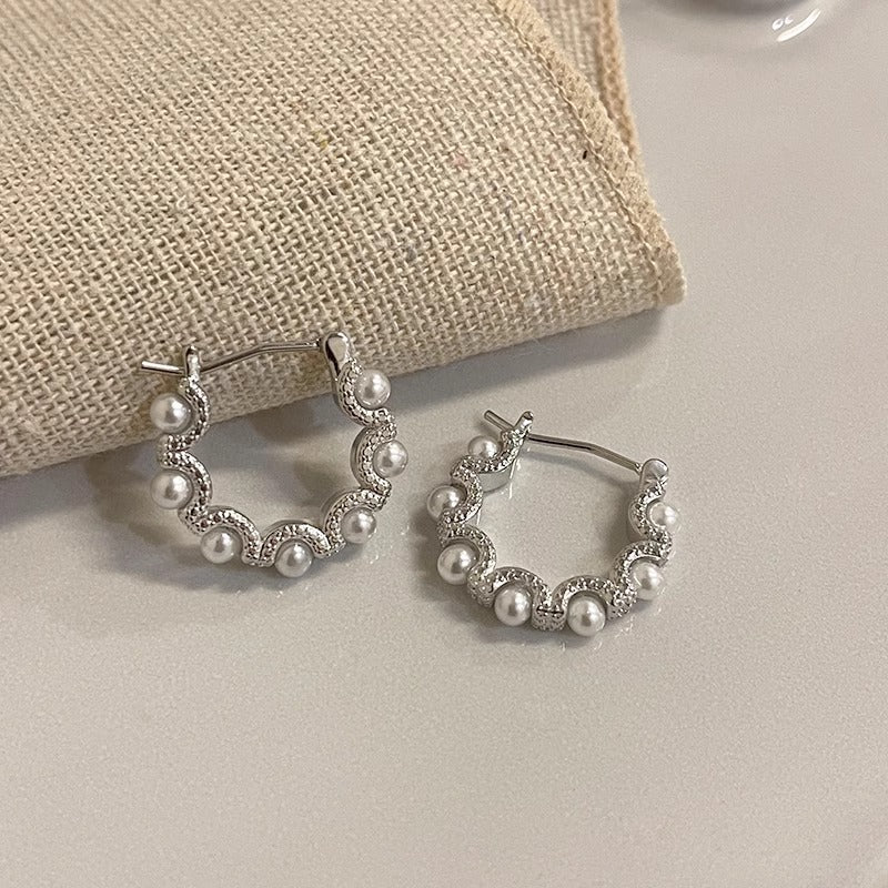 Wholesale Circle Pearl Vintage Earrings