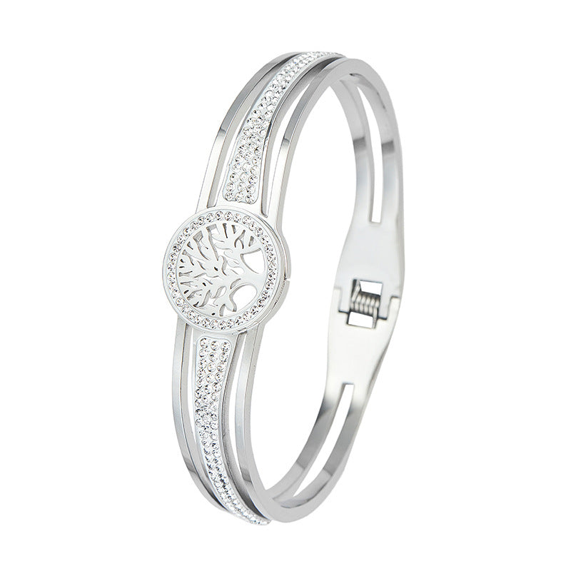 Wholesale Titanium Steel Stainless Steel Vacuum Plating Tree of Life Bracelet