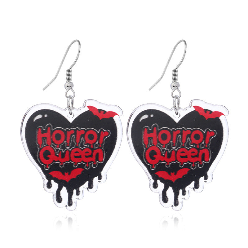 Wholesale  Dark Skull Acrylic Earrings