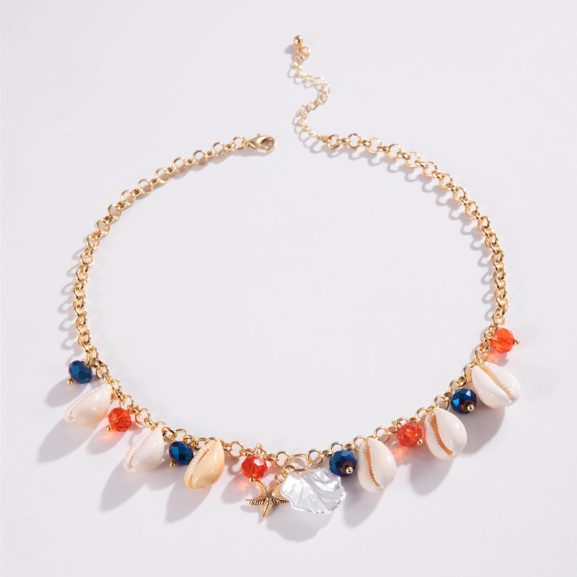 Wholesale Cross-border seaside holiday series beaded beach starfish shell necklace