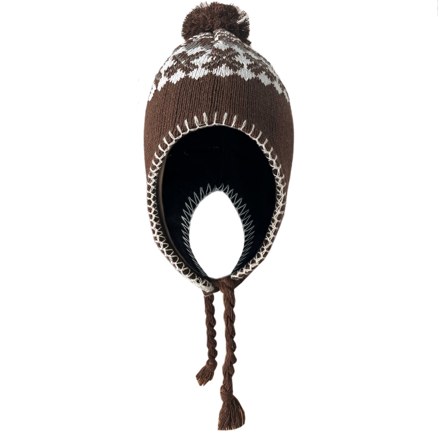 Wholesale Winter Plus Velvet Knitted Wool Ball Earmuffs Knitted Warm Thick Hat