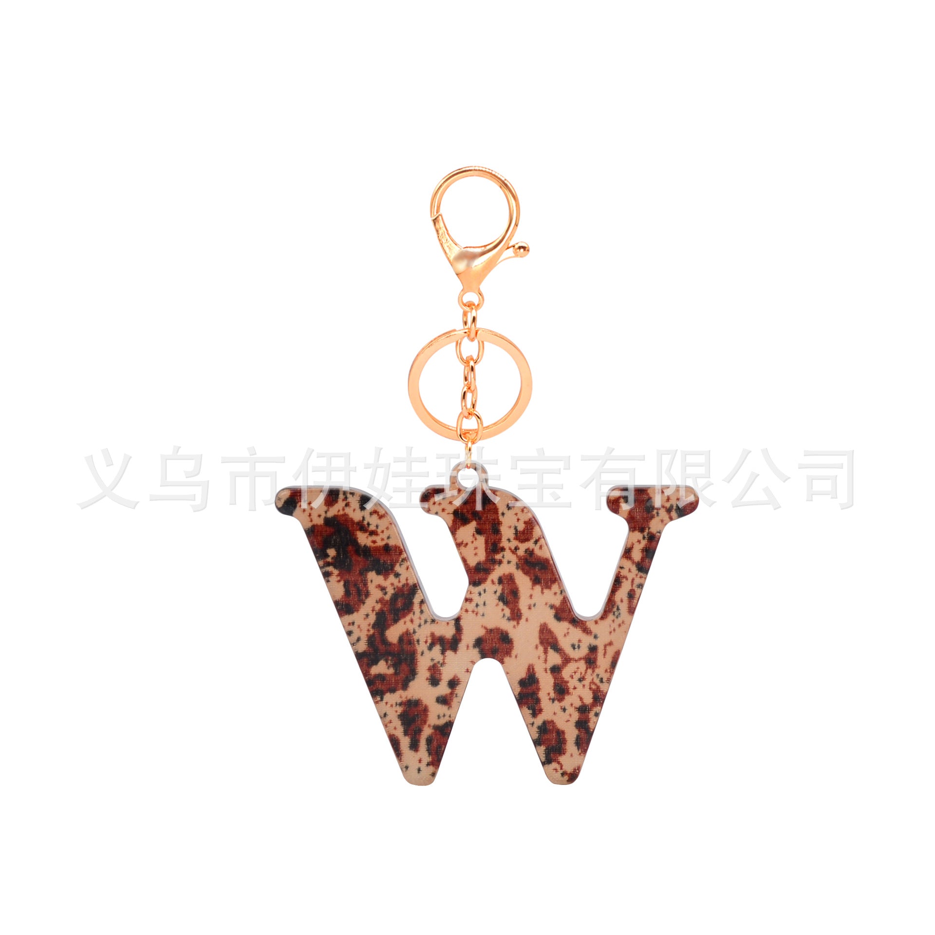 Wholesale  26 letters complete  Acrylic leopard print letter keychain