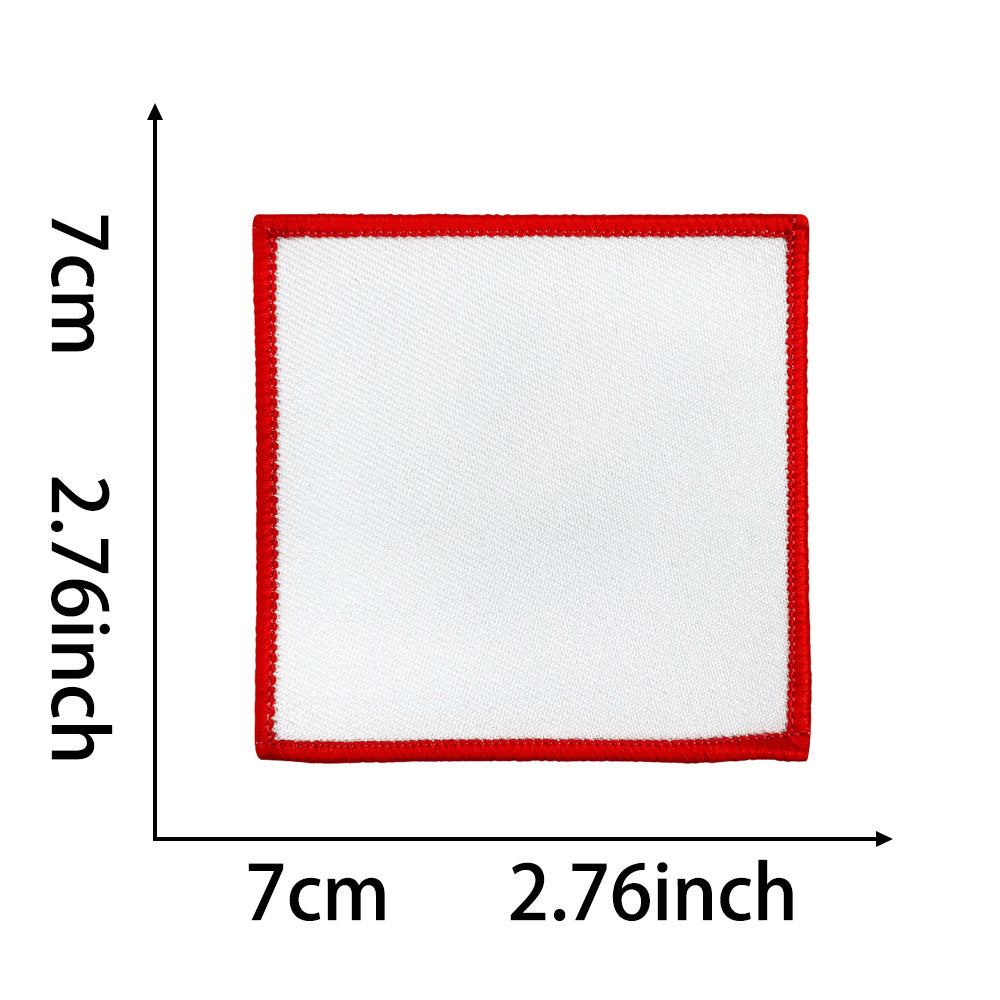 Wholesale Polyester Square Embroidered Badge Blank DIY Cloth Patch 10 Piece Hot Melt Glue For Shoes Hats Boutique Accessory