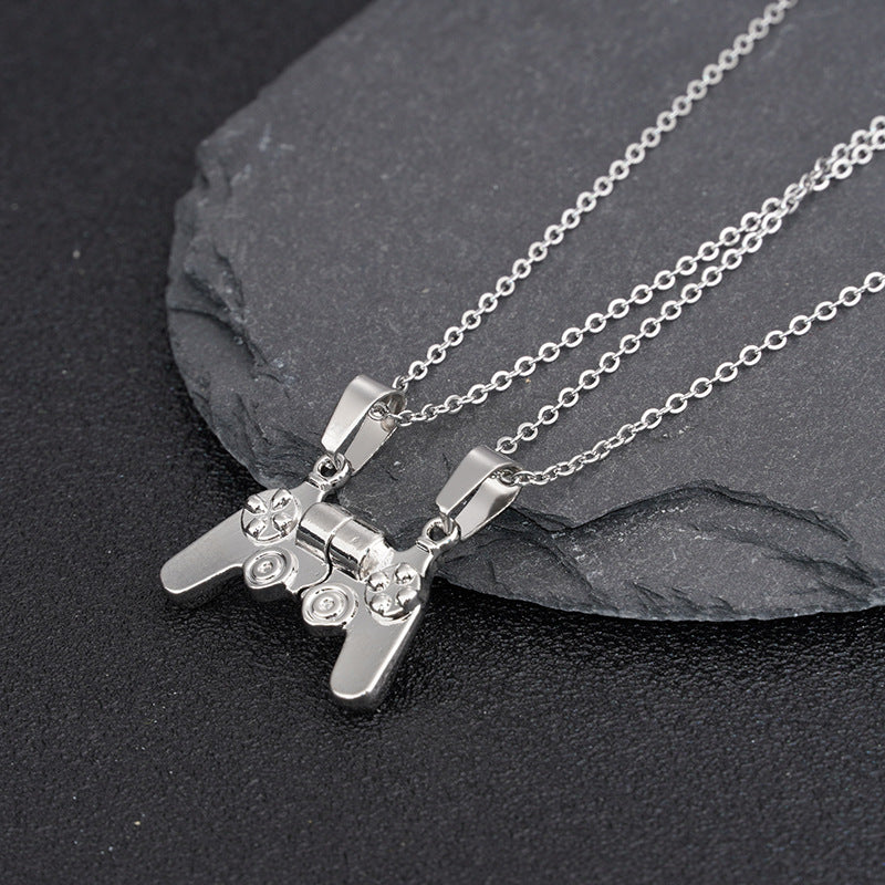 Wholesale Magnetic Game Controller Couple Alloy Necklace Bracelets  Pair Jewelry Set