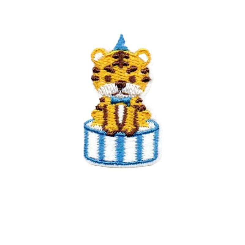 Wholesale 9 Pcs Embroidered Animal Patches Cartoon Lion Elephant Kids Clothing Towel Applique DIY Craft Gift