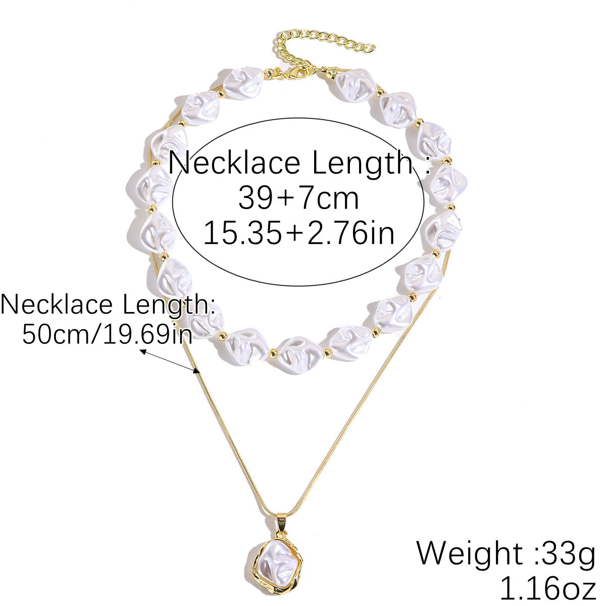 Wholesale Baroque-style exotic pearl long necklace
