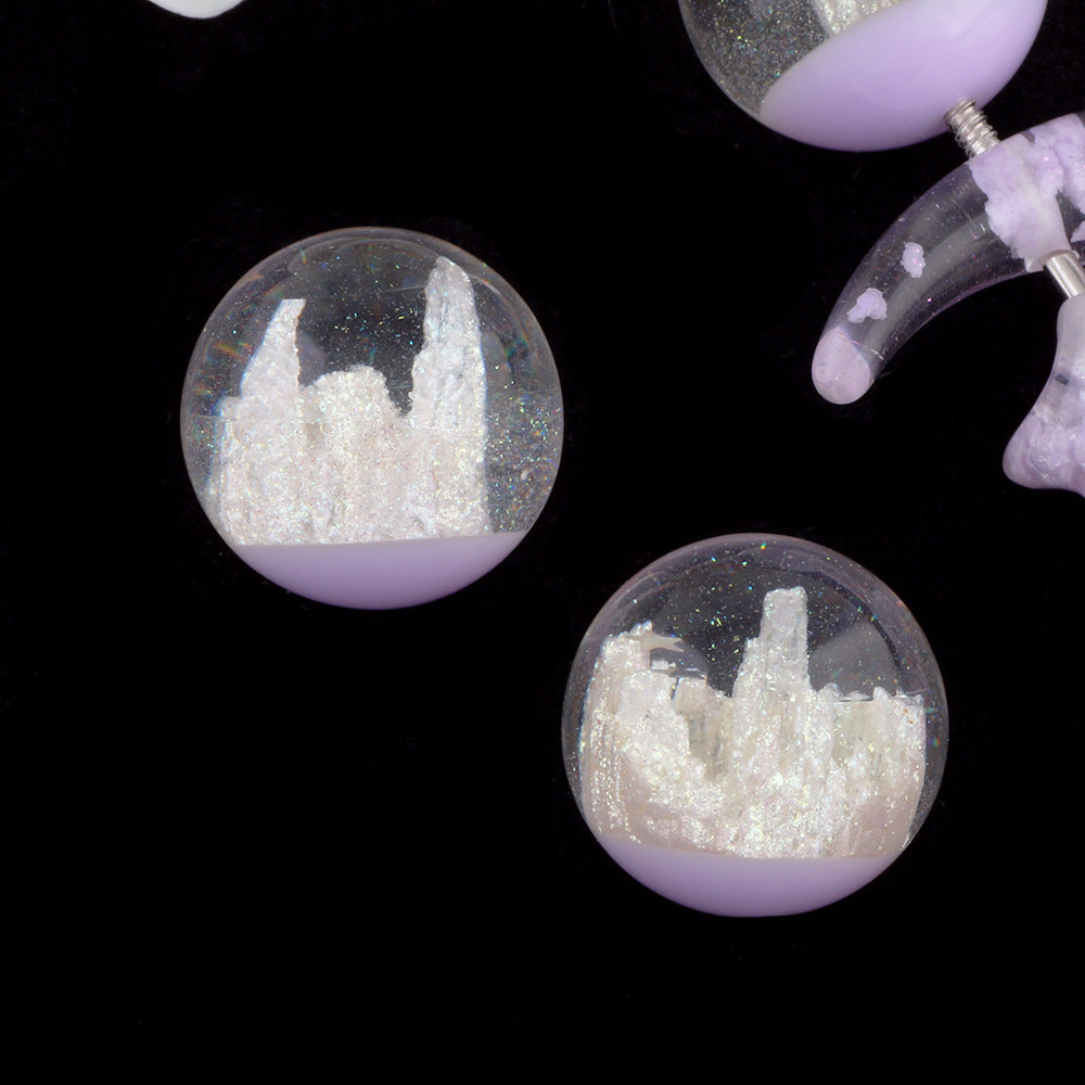 Wholesale 6pcs Acrylic Beads in Beads  Castle Half Hole Beads Pen Cap