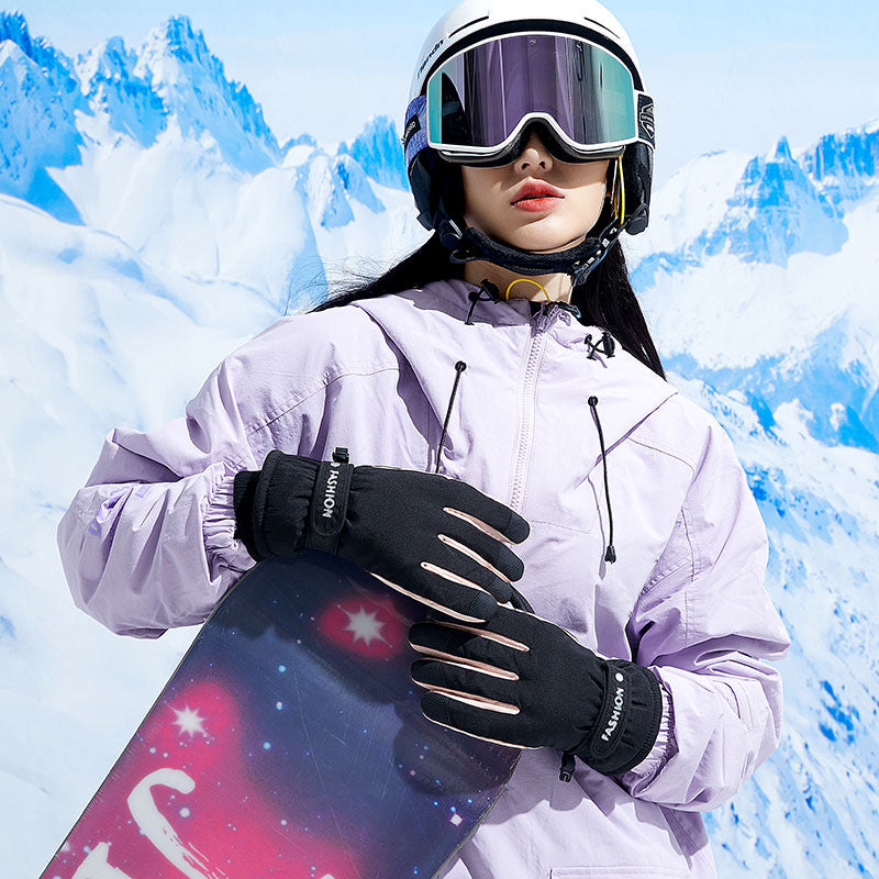 Wholesale Winter Waterproof and Cold-proof Plus Velvet and Thickened Outdoor Ski Gloves