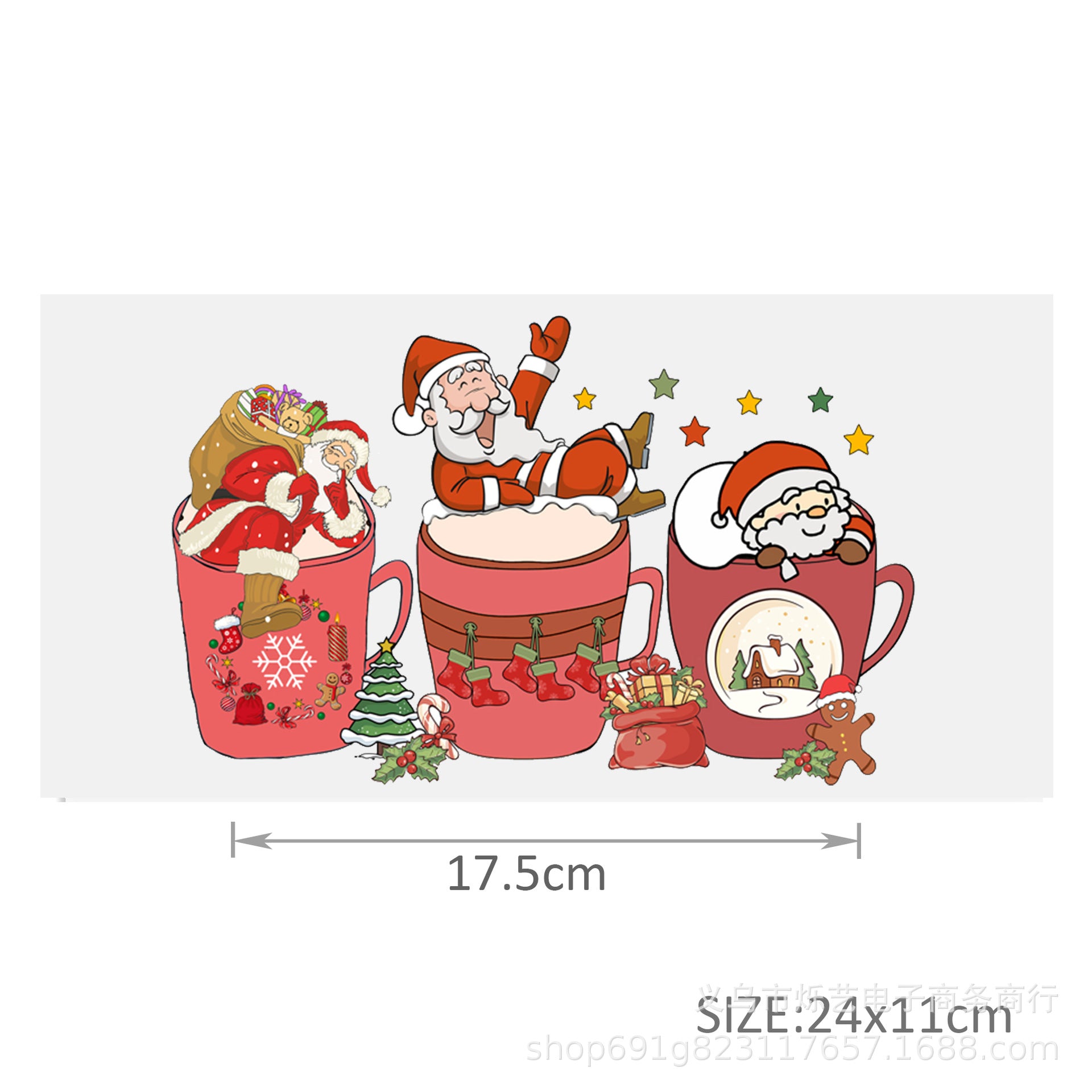 Wholesale Christmas  Snowman Drink  16oz Cup UV DTF Wraps