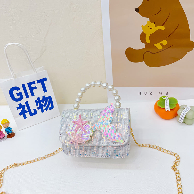 Wholesale Cotton Kids Pearl Sequin Tote Bag