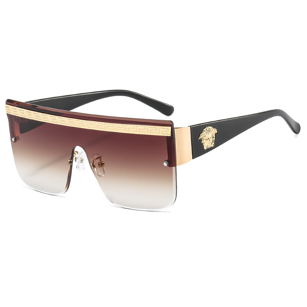 Wholesale Personalized One-Piece Eyebrow-Cut Sunglasses Men' s and Women' s Modern Sunglasses