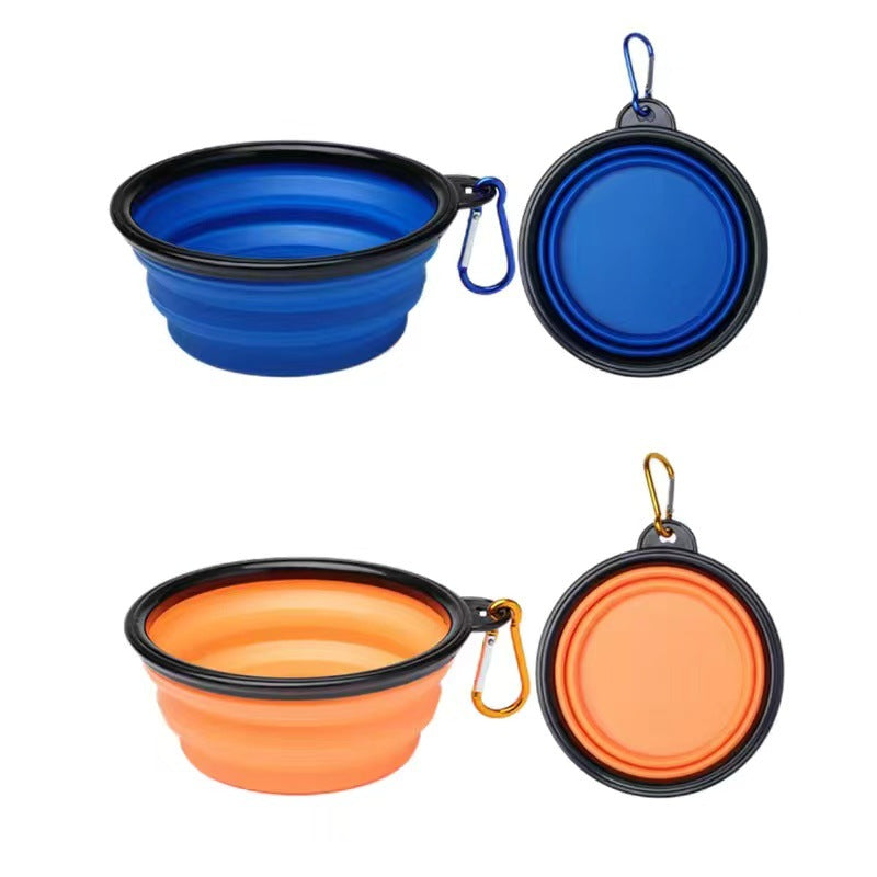 Wholesale pet folding silicone dog bowl small dog travel portable traveling portable drinking bowl cat food bowl bowl.